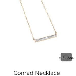 Park Lane Gold Bar Necklace with Clear Stones